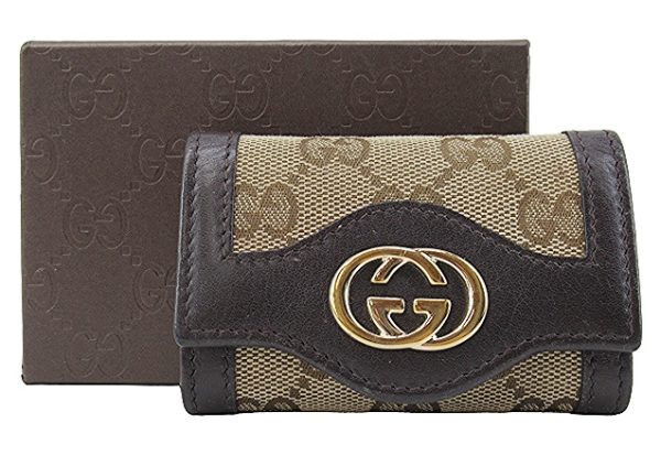 n50939 1 Gucci Sookie GG 6 Key Case Beige Brown