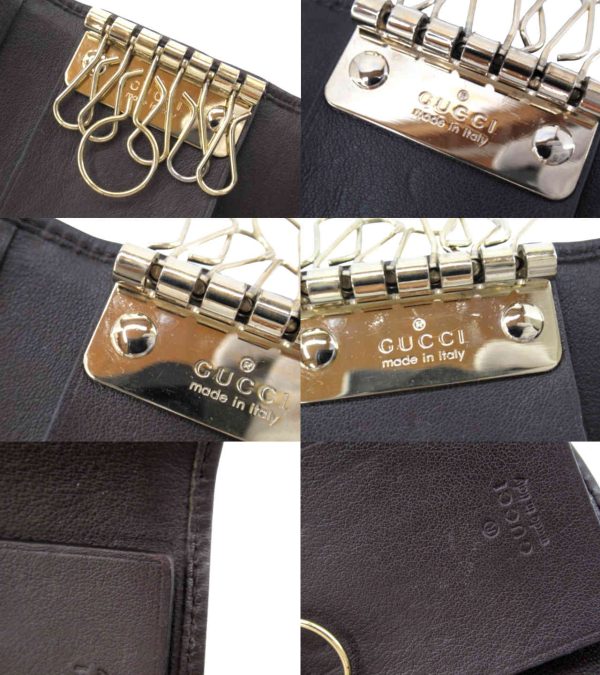 n50939 3 Gucci Sookie GG 6 Key Case Beige Brown