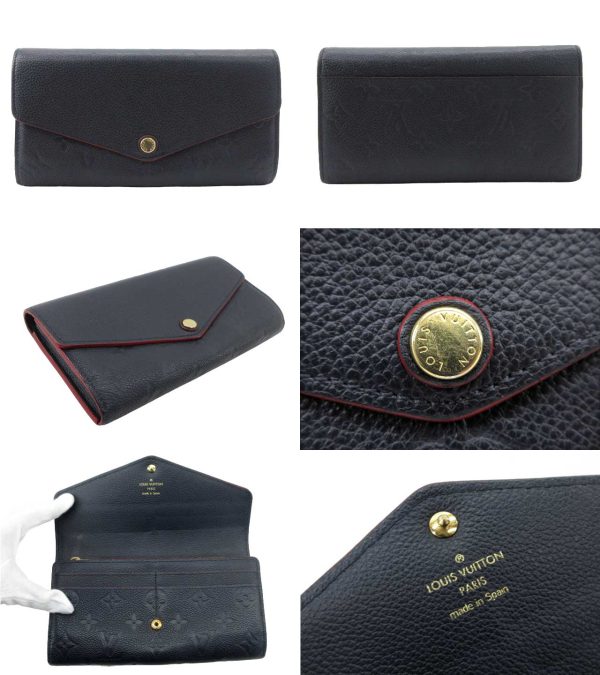 n50953 2 Louis Vuitton Empreinte Sara Long Wallet Marine Rouge Blue