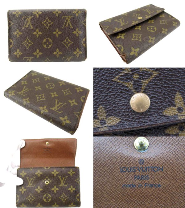 n50958 2 Louis Vuitton Monogram Porte Tresor Etuit Papier Wallet Brown