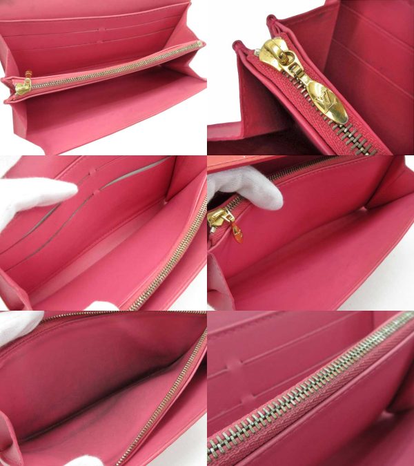 n51029 3 Louis Vuitton Monogram Vernis Portefeuille Sara Long Wallet Framboise