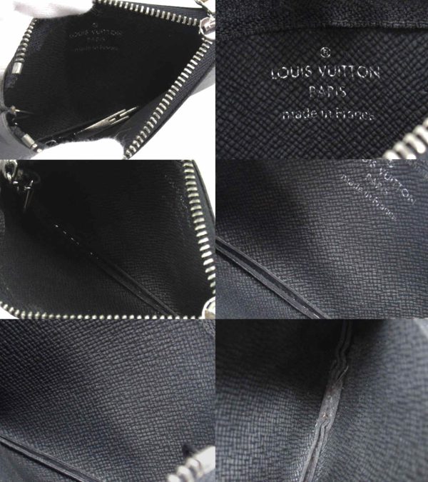 n51175 3 Louis Vuitton Pochette Clé Monogram Eclipse Coin Case Black Black