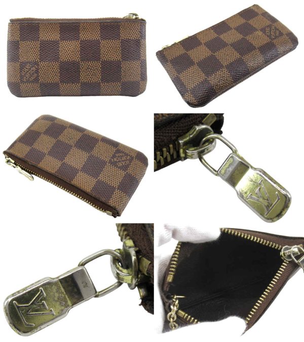 n51176 2 Louis Vuitton Pochette Cle Damier Ebene Coin Case Brown