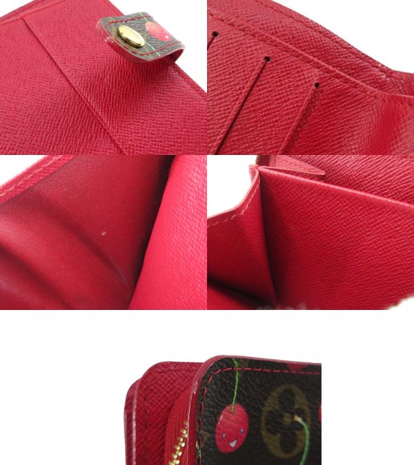 n51200 4 Louis Vuitton Cherry Zip Wallet Takashi Murakami Cherry Brown