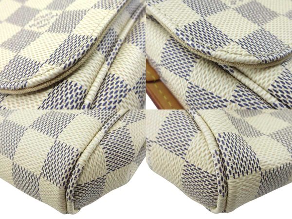 n51201 6 Louis Vuitton Damier Azur Favorite PM 2WAY Shoulder Bag Cream