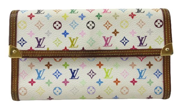 n51202 1 Louis Vuitton Multicolor Porto Tresor Long Wallet White