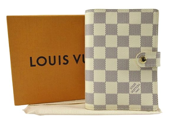 n51204 1 Louis Vuitton Damier Azur Agenda PM Notebook Cream