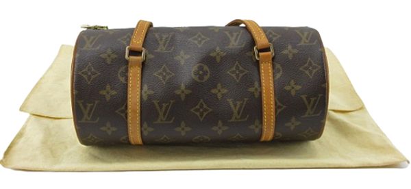 n51208 1 Louis Vuitton Monogram Papillon 26 Cylindrical Handbag Brown