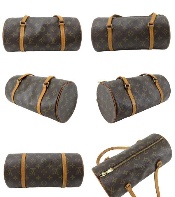 n51208 2 Louis Vuitton Monogram Papillon 26 Cylindrical Handbag Brown