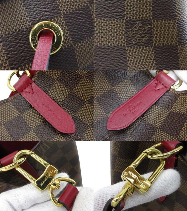 n51209 3 Louis Vuitton Damier Ebene Neo Noe Shoulder Bag Cherry Berry