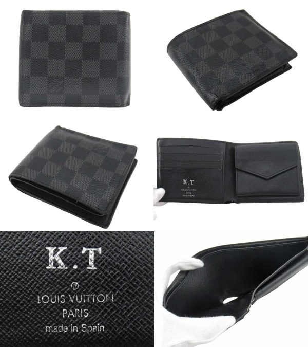 n51296 2 Louis Vuitton Damier Graphite Portefeuille Marco NM Wallet Black