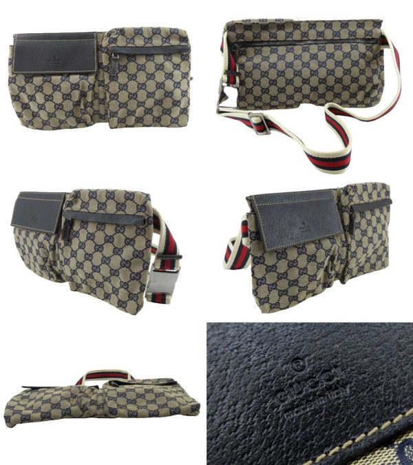 n51490 2 Gucci GG Waist Bag Beige Blue