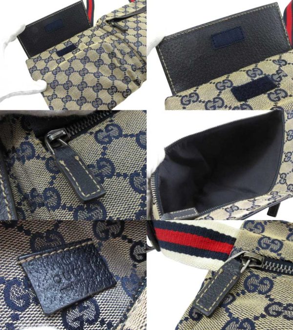 n51490 3 Gucci GG Waist Bag Beige Blue