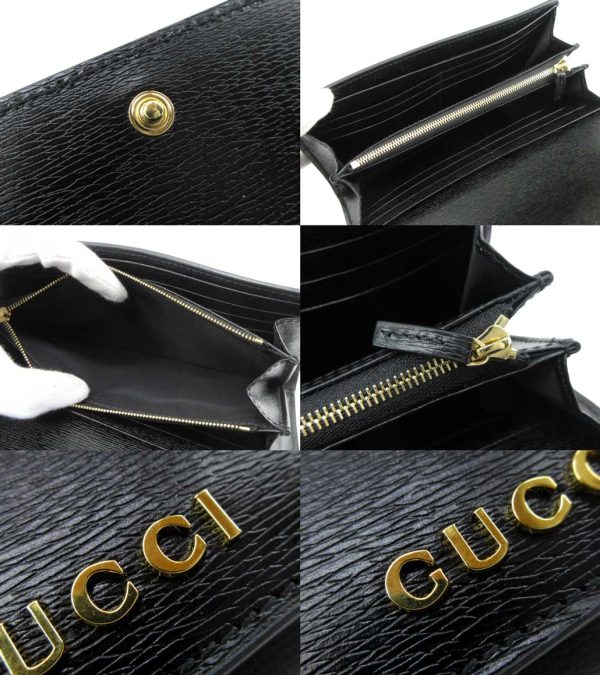 n51536 3 Gucci Continental Long Wallet Black