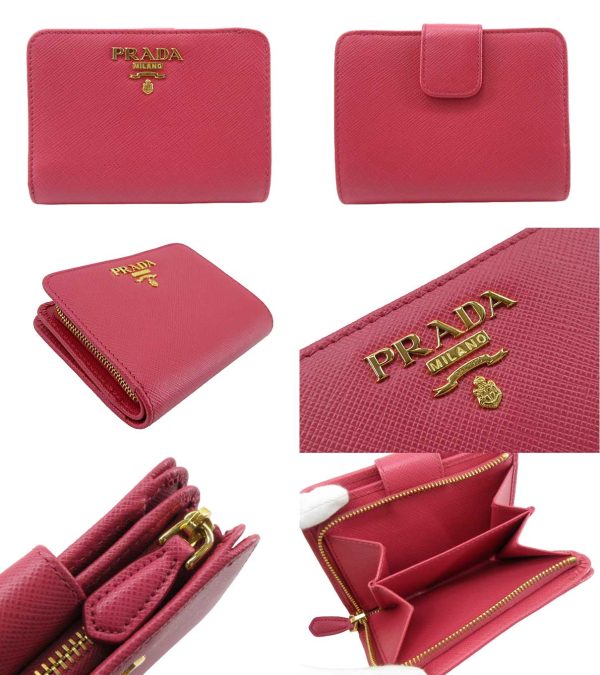 n51539 2 Prada Saffiano Wallet Pink