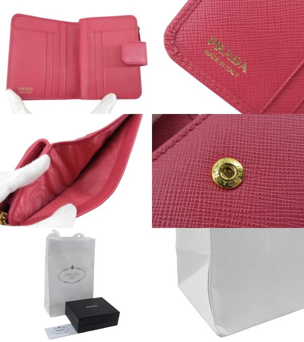 n51539 3 Prada Saffiano Wallet Pink