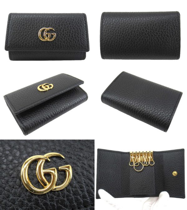 n51543 2 Gucci GG Marmont 6 Key Case Black