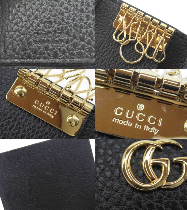 n51543 3 Gucci GG Marmont 6 Key Case Black