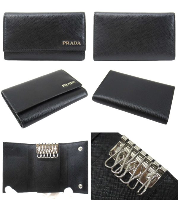 n51547 2 Prada Saffiano 6 Key Case Black