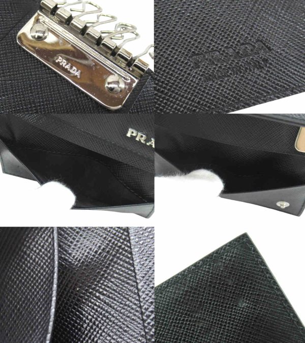 n51547 3 Prada Saffiano 6 Key Case Black