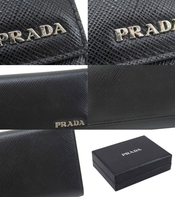 n51547 6 Prada Saffiano 6 Key Case Black