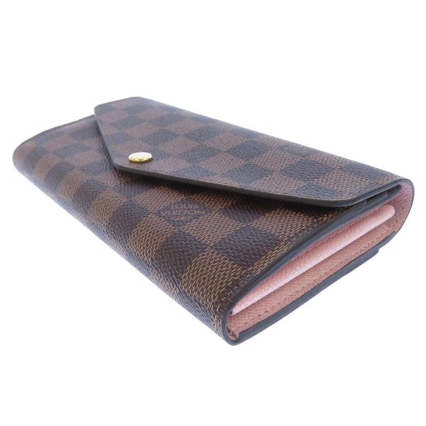 n60114 02 Louis Vuitton Portefeuille Sala Long Wallet Damier Ebene Rose Ballerine