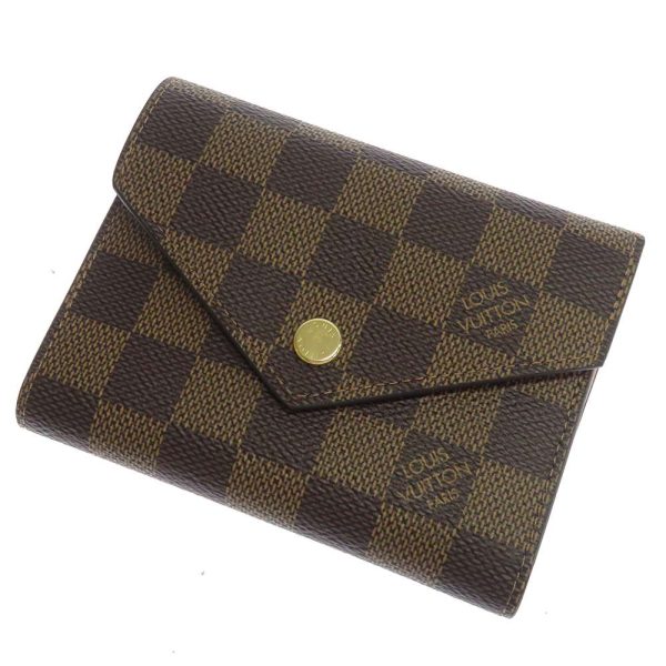 n61700 01 Louis Vuitton Damier Ebene Portefeuille Victorine Wallet Brown