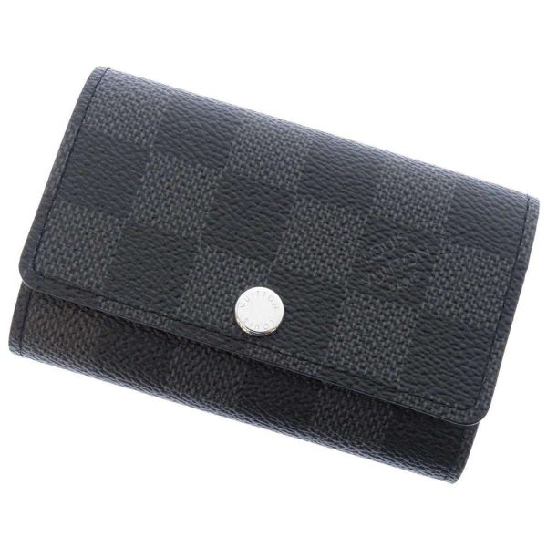 n62662 01 Louis Vuitton 6 key case Damier Graphite Multicle 6 Black