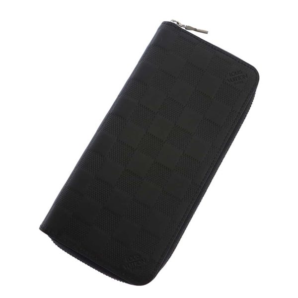 n63548 01 Louis Vuitton Long Damier Infini Zippy Wallet Onyx Black