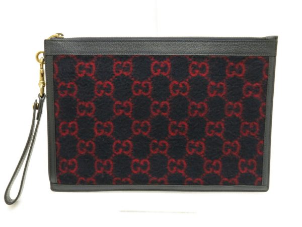 oa211561 1 Gucci GG pattern wool clutch bag Blue