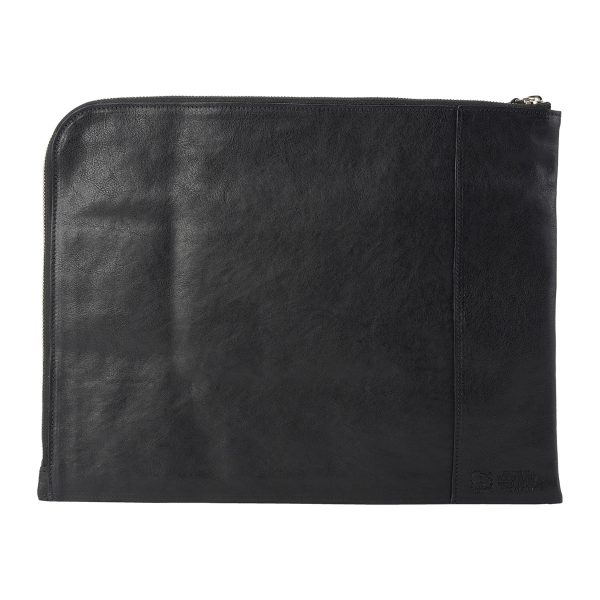 osl002po0001bk592 2 IL BISONTE Vacchetta clutch Shoulder bag Black