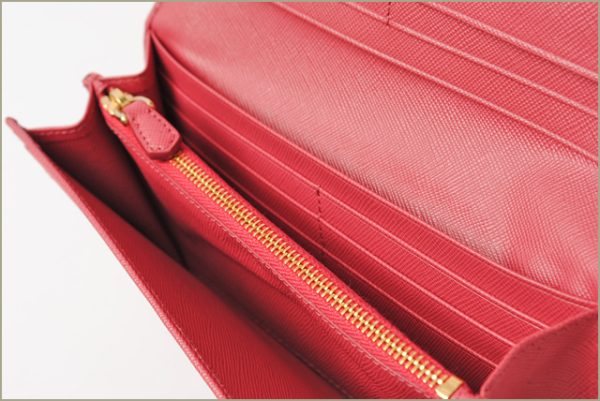 p 002 15 4 Prada Long Wallet Saffiano Bag Peonia