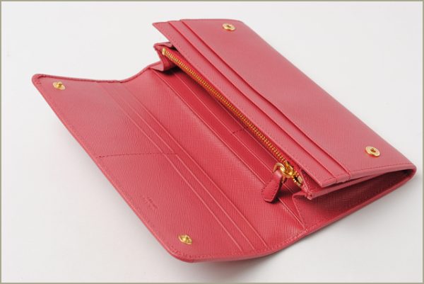 p 002 15 5 Prada Long Wallet Saffiano Bag Peonia