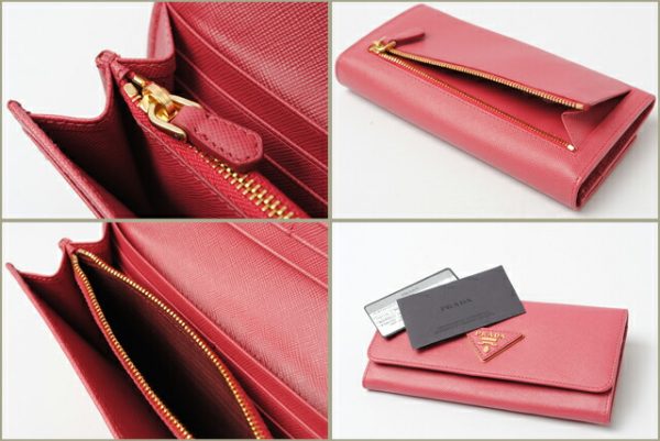 p 002 15 6 Prada Long Wallet Saffiano Bag Peonia