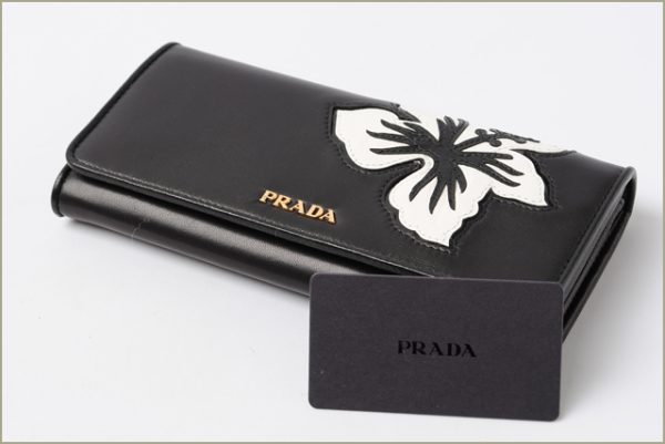 p 006 15 5 Prada Long Wallet Patchwork Nappa Bag Black