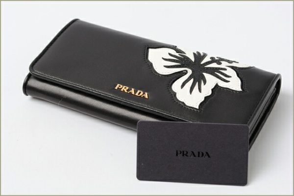 p 006 15 5 Prada Long Wallet Patchwork Nappa Black