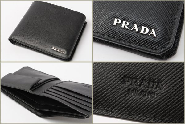 p 010 15 2 Prada Wallet Saffiano Corner Bag Black