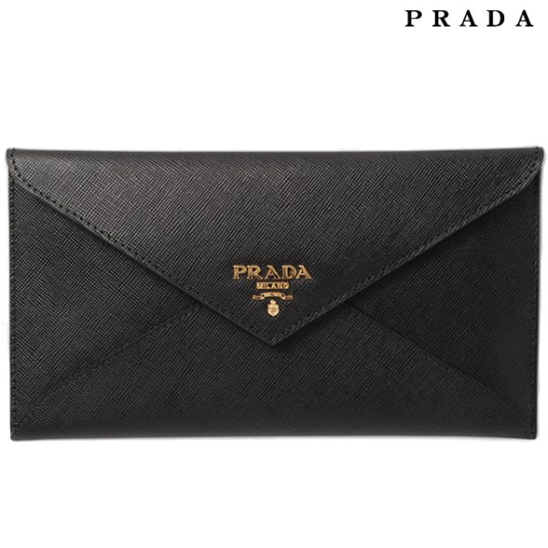 p 021 15 1 Prada Long Wallet Saffiano Metal Bag Black