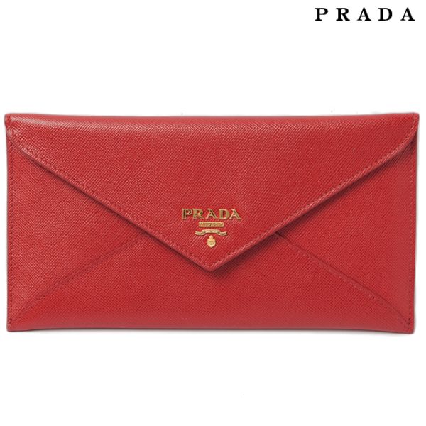 p 022 15 1 Prada Long Wallet Clutch Saffiano Metal Red