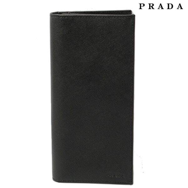 p 023 15 1 Prada Long Wallet Saffiano Bag Black