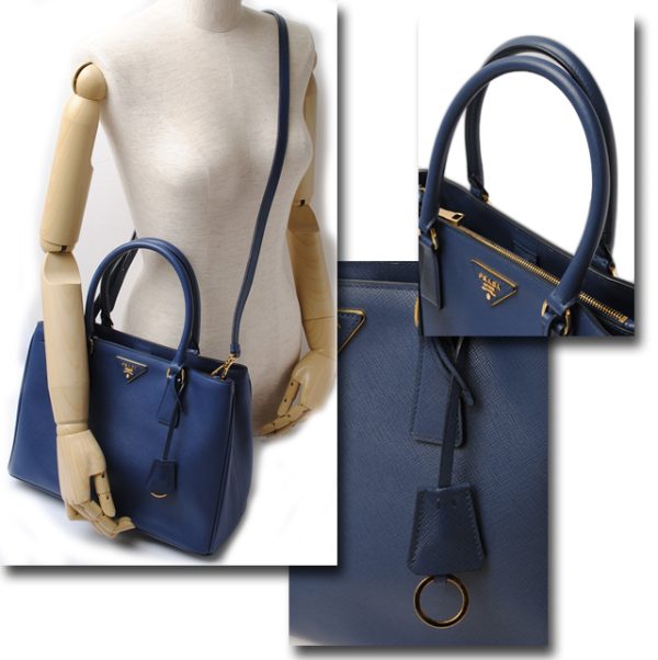 p 030 15 6 Prada Handbag Saffiano Bag Blue