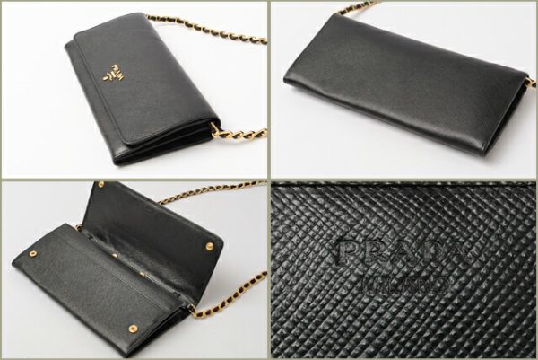 p 0432 15 2 Prada Long Wallet Saffiano Metal Bag Black