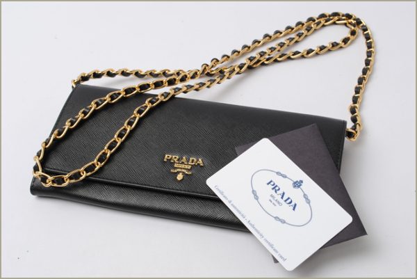 p 0432 15 4 Prada Long Wallet Saffiano Metal Bag Black