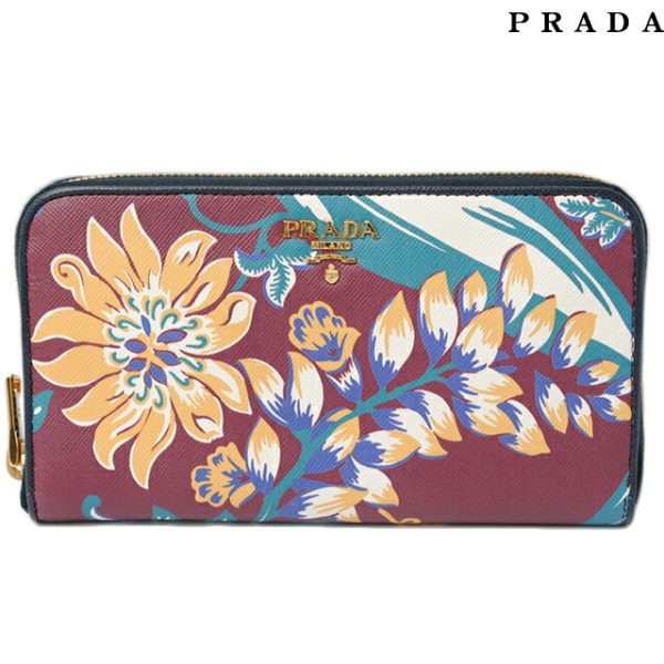 p 053 15 1 Prada Long Wallet Saffiano Bag Amarant Multi