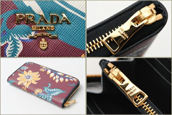 p 053 15 2 Prada Long Wallet Saffiano Bag Amarant Multi