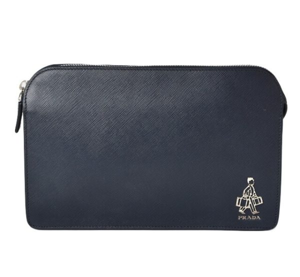 p 060 1 Prada Clutch Bag Saffiano Blue