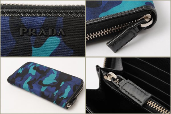 p 065 15 2 Prada Long Wallet Tessuto Camouflage Royal