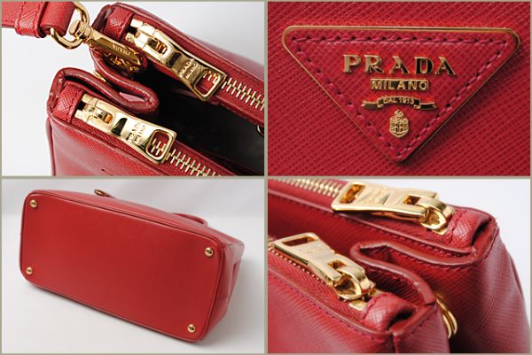 p 075 15 2 Prada 2way Handbag Saffiano Red