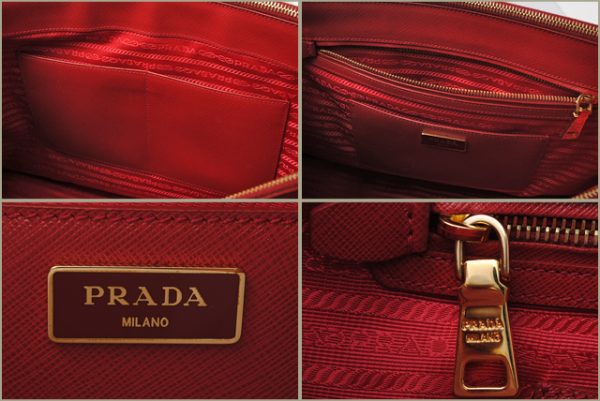 p 075 15 3 Prada 2way Handbag Saffiano Red