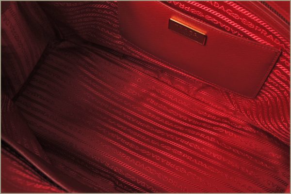 p 075 15 5 Prada 2way Handbag Saffiano Red